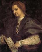 Andrea del Sarto Portrait of girl holding the book china oil painting reproduction